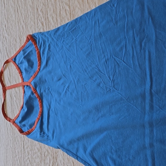 Threads 4 Thought Blue Maxi Dress with Rust Orange Trim - Picture 14 of 16